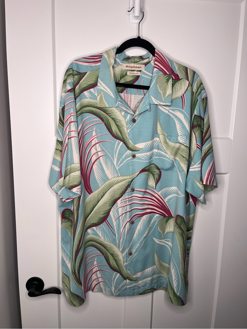 Tommy Bahama 100% Silk Tropical Leaf Hawaiian Shirt Men’s 3XL